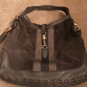 Authentic Gucci Grey Large Hobo Handbag